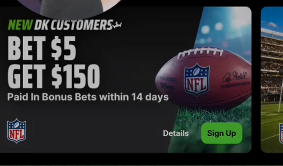 DraftKings' new-customer offer at the time of recording. Offers change constantly.